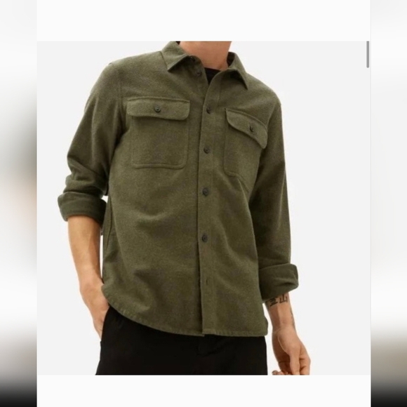 Everlane Men's Heavyweight Overshirt, Size M, Heathered Green Color - Picture 8 of 8